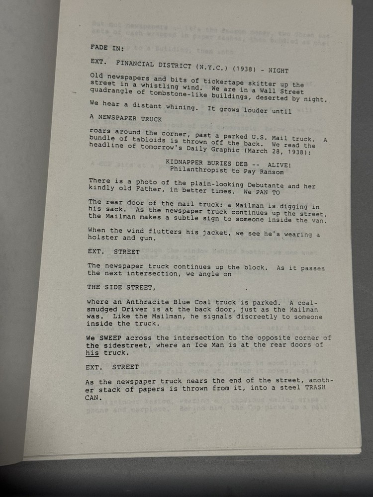 DC THE SHADOW SCRIPT ORIGINAL 1987 UNPRODUCED MOVIE PROJECT HANDWRITTEN NOTES