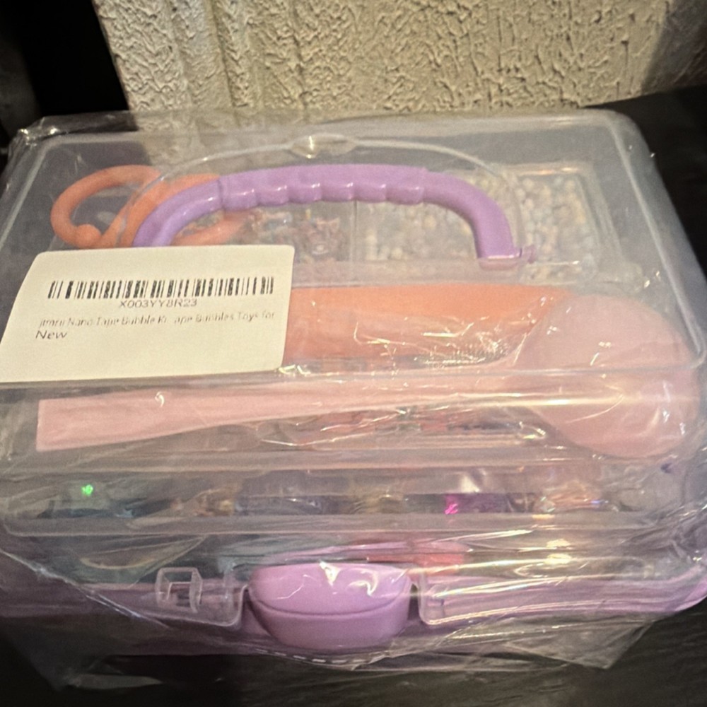 Nano Tape Bubble Kit Kids Bead Kit with Assorted Beads, Tools, Plastic Case