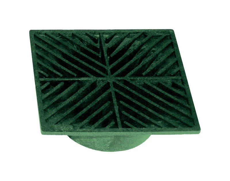 NDS 7 Green Polyolefin Structural Ultraviolet Light Square Drain Grate 5 x 5 in.
