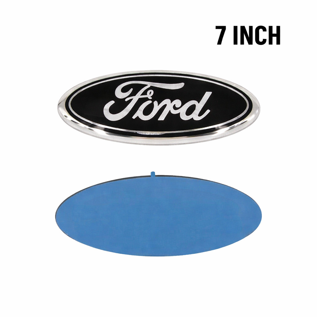 FORD BLACK & SILVER EMBLEM 7 INCH OVAL LOGO Front Grille/Tailgate Badge 1999-16