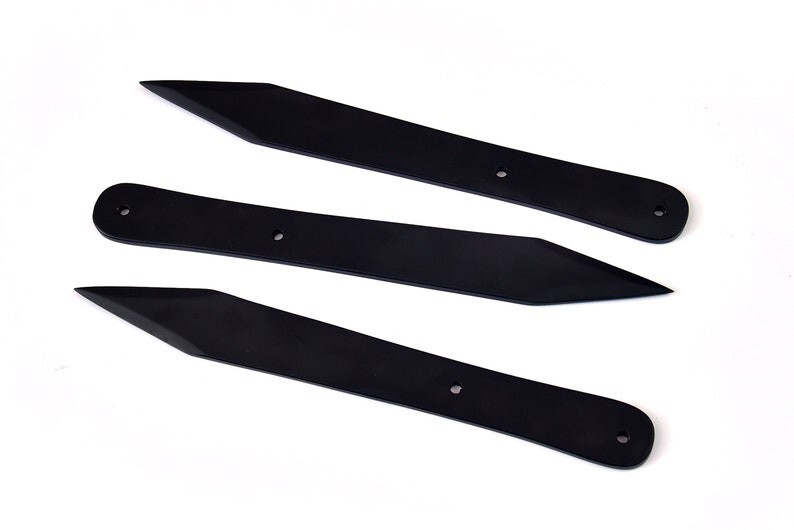 Black Flying Strangers Flip Knives Set With leather Sheath.