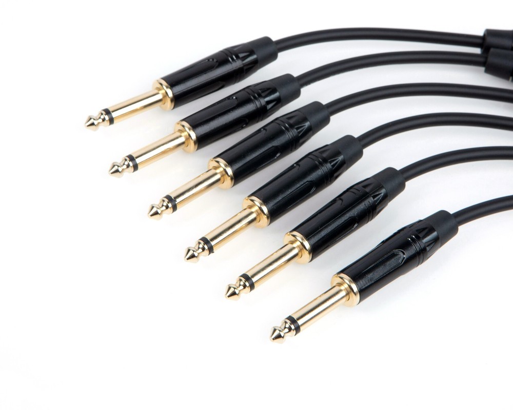 6-Pack Mogami 2319 Pedal Effects, Straight Patch cable Gold connectors