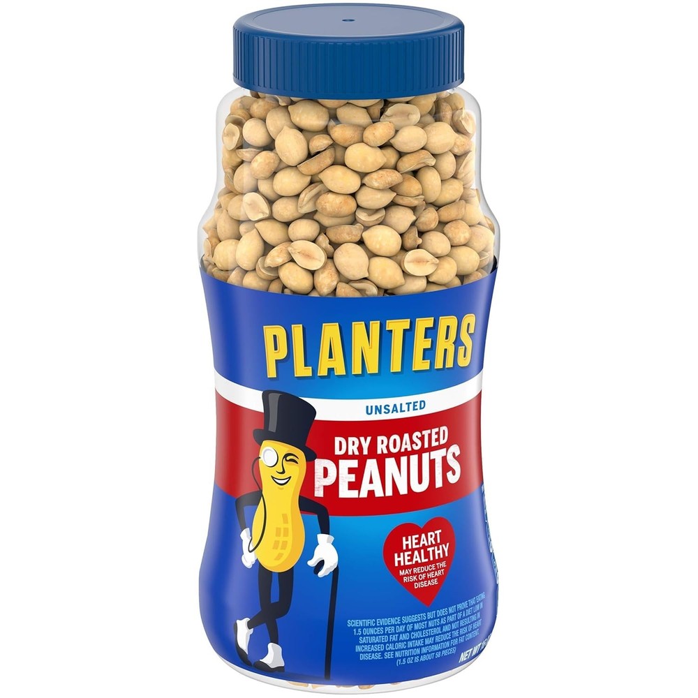 Unsalted Dry Roasted Peanuts 16 oz (12-Pack)