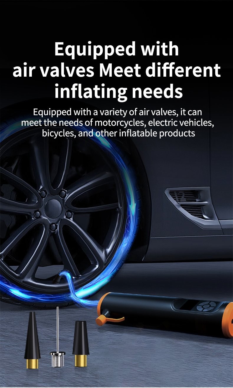 Portable Tire Inflator Rechargeable Air Compressor Pump 150PSI for Car Bike Ball