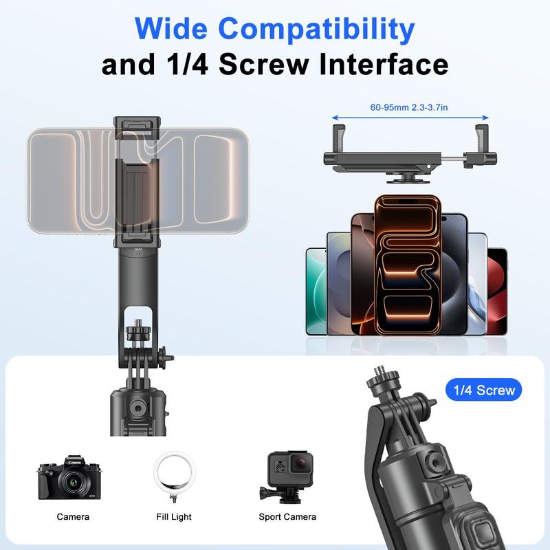 Selfie Stick Tripod Automatically Pop-Up Open Face Tracking Gesture Control