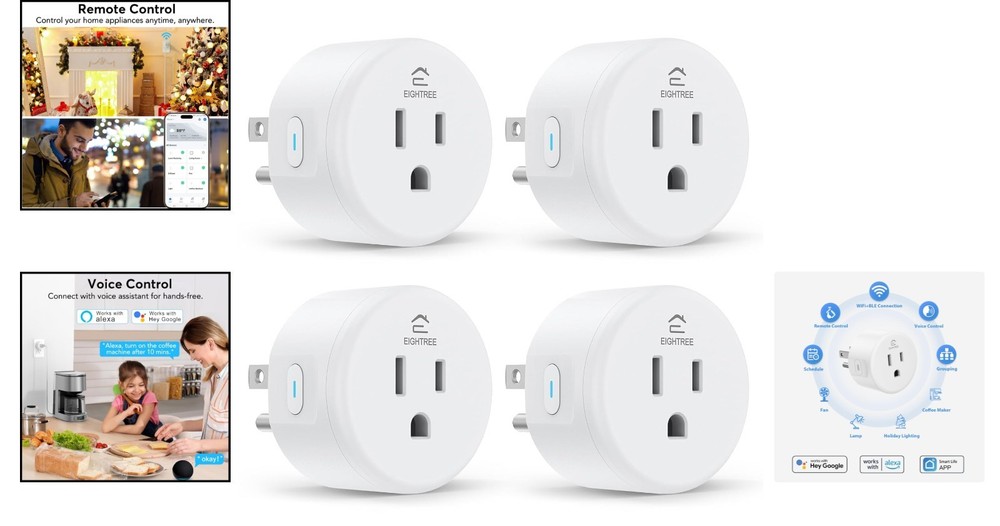 Compact WiFi Smart Plug with Timer Function – Voice Control & Remote Access