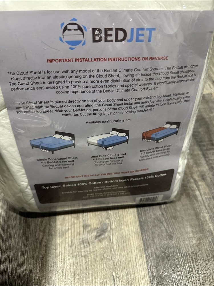 BedJet Cloud Sheet Single Zone King Size (Climate Comfort Cooling & Warming)