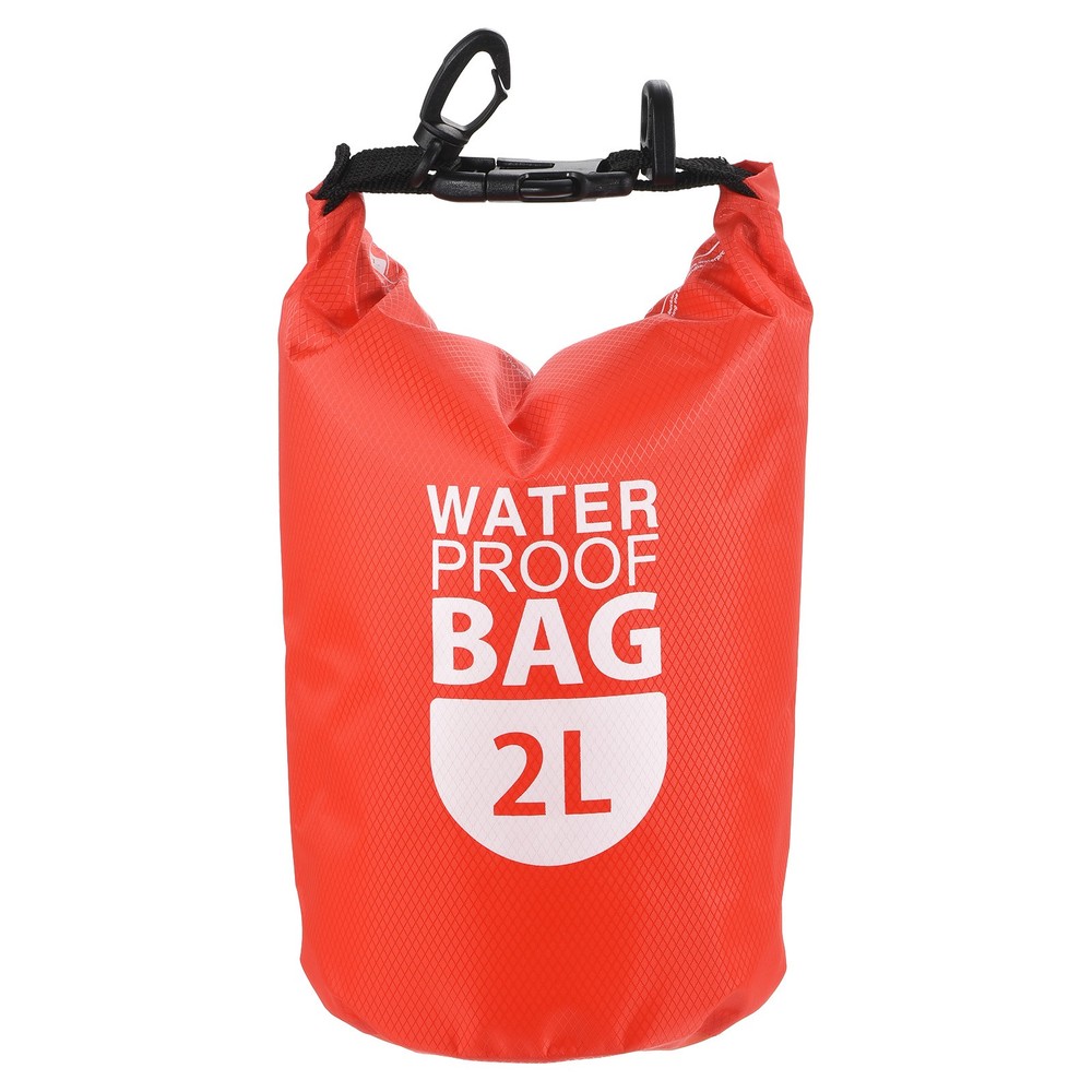 Floating Waterproof Dry Bag, 2L Float Dry Bag Roll with Clear Window, Red
