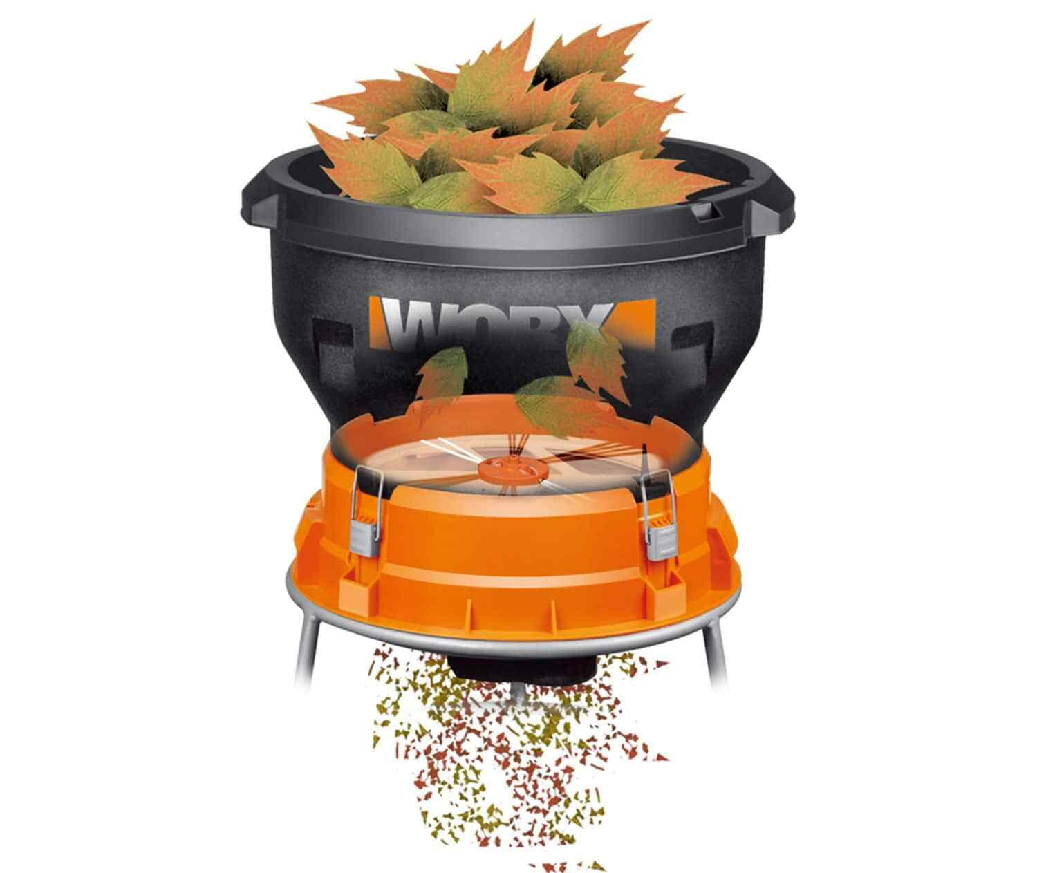 WORX - 13 Amp Electric Leaf Mulcher - 53 Gallons of Leafs Per Min - 11:1 Leaf...