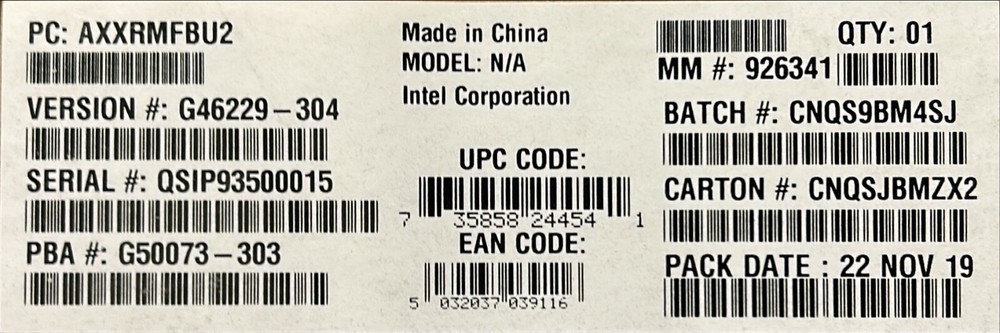 Intel AXXRMFBU2 RAID Maintenance Free Backup NEW OPEN BOX