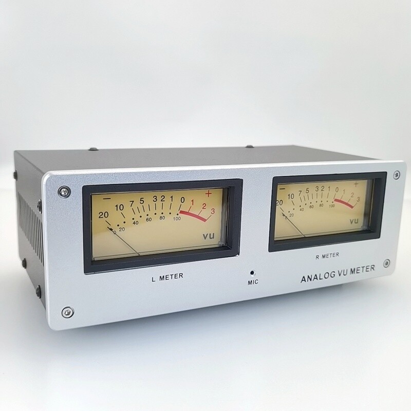 MIC-73 Voice Control Square Analog VU Meter Alloy Panel and LED Warm Backlight