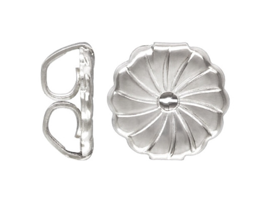 6 PCS - 9mm Extra Large Earring Back Sterling Silver Heavy Earring Support .925