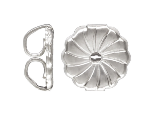 6 PCS - 9mm Extra Large Earring Back Sterling Silver Heavy Earring Support .925