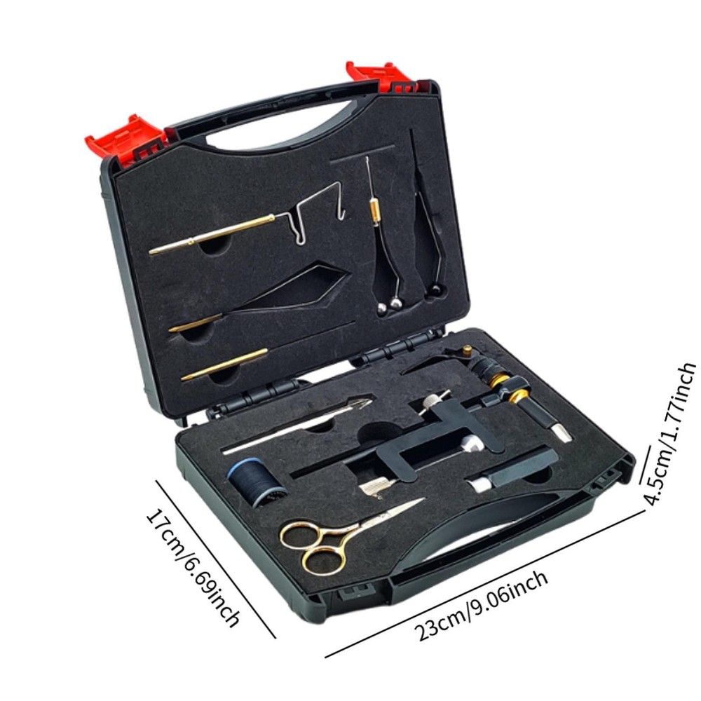 Fly Tying Tool Kit Travel Compact Lightweight Fly Tying Vise Bobbin Scissors