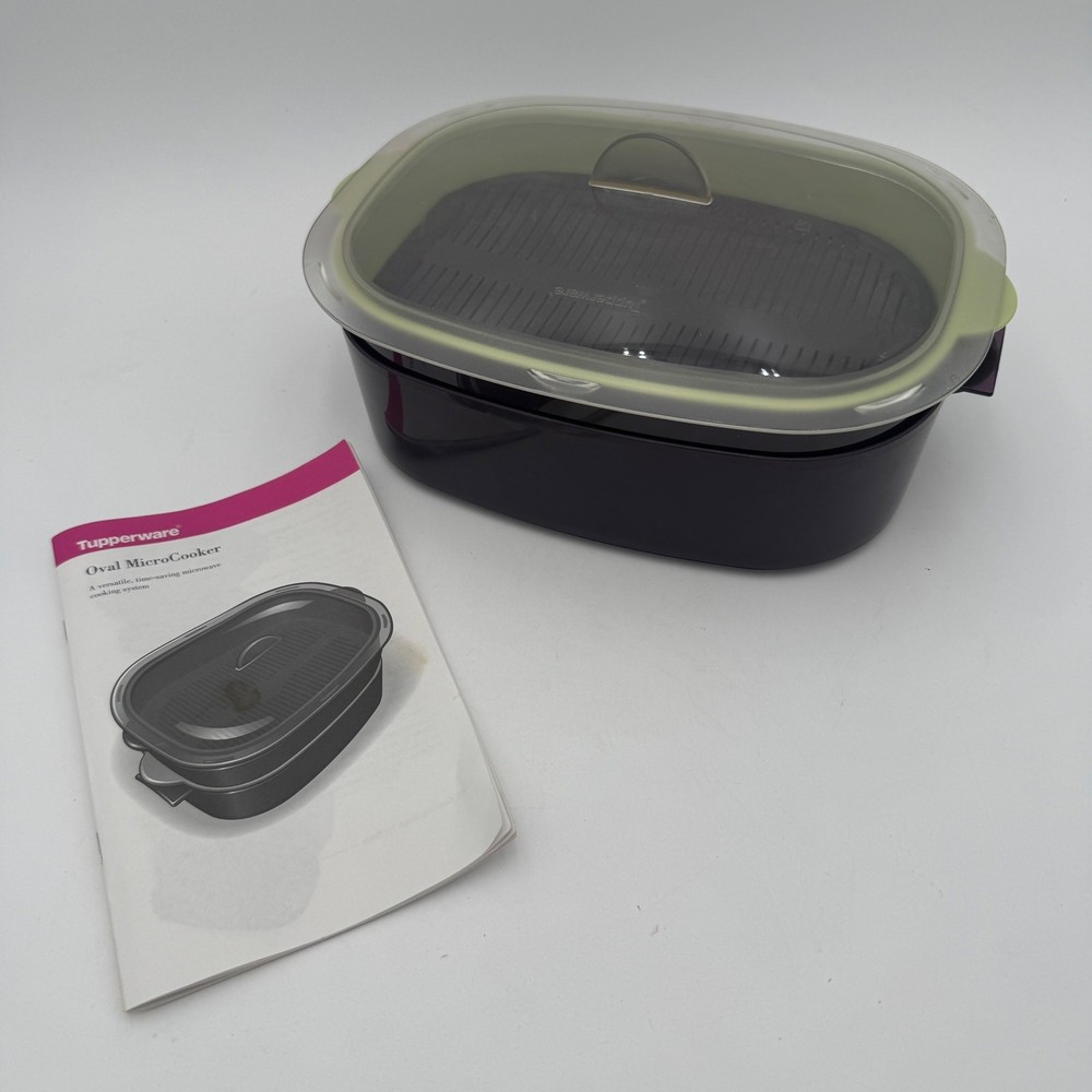 Tupperware 6pc Oval Microwave Stack Cooker micro steamer ~BERRY purple ~green