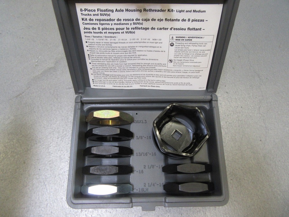 Lang Tools 2577 8 piece Floating Axle Housing Spindle Thread Restore Rethread