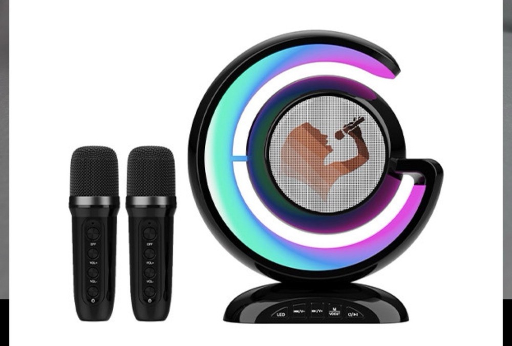 Lightshow Speakers Two Microphones Wireless Multi-Color Portable Bluetooth NEW