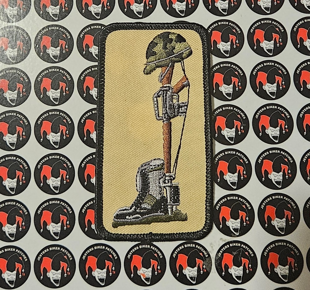 Fallen Soldier Field Cross Beige Embroidered Patch POW010