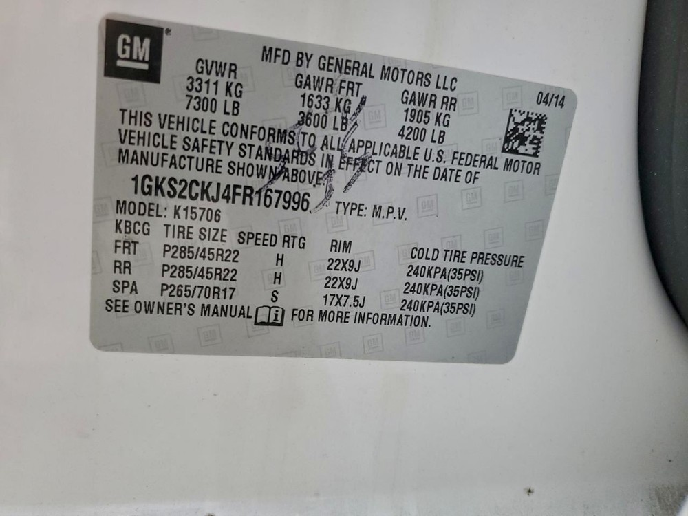 YUKON 2015 Glove Box 4938904