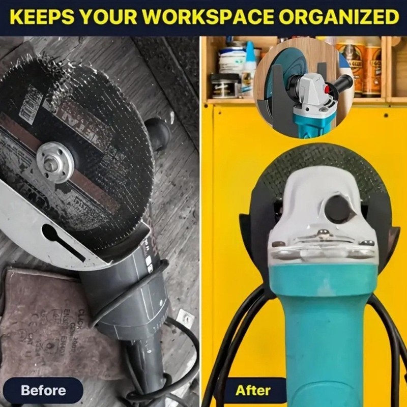 Space Saving Angle Grinder Wall Mount Bracket High Load Capacity for Garages