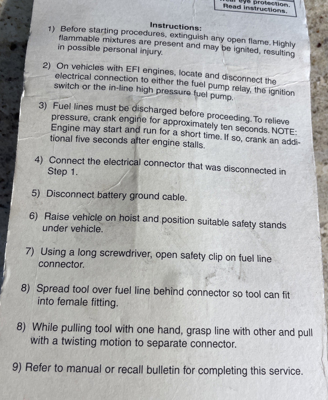 Lisle 15" Long FUEL Line Disconnect Tool Set Screwdriver Ford Truck 3/8" 5/16"