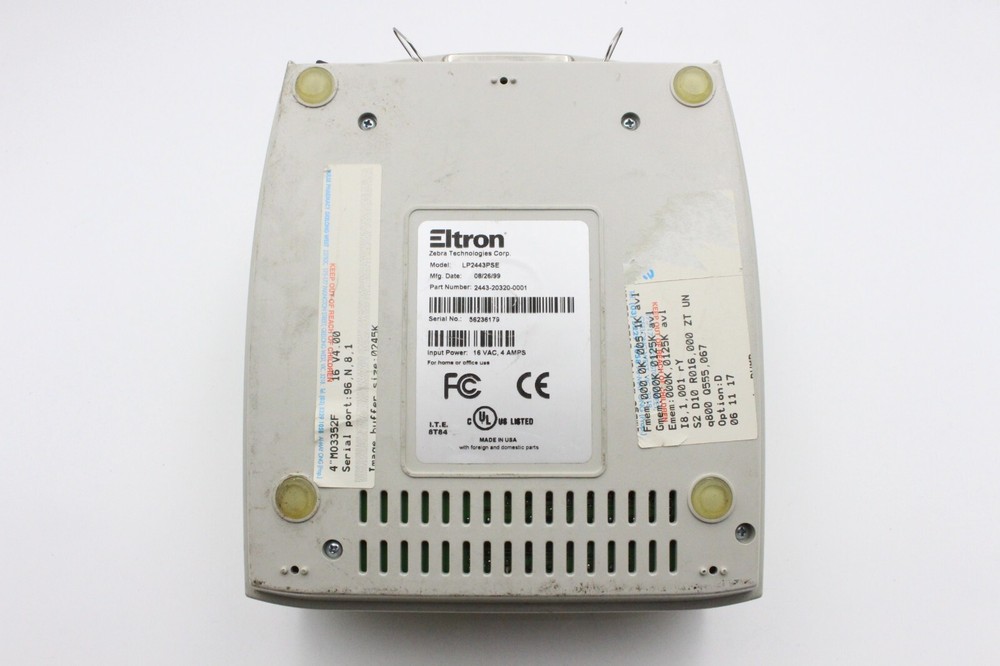 ZEBRA POSTAGE LABEL PRINTER BARCODE RS232 SERIAL PARALLEL ELTRON ORION LP2443PSE