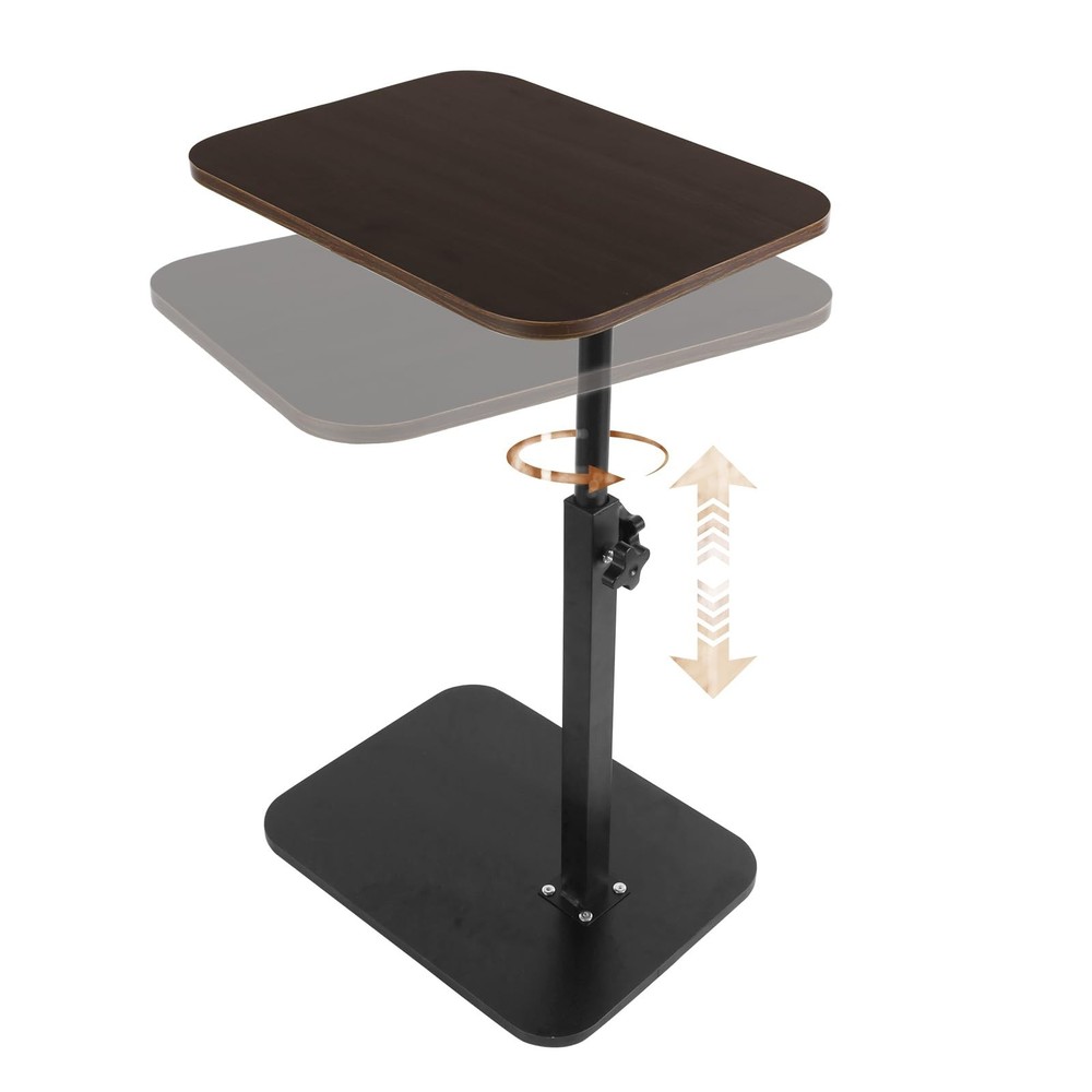 TV Tray Table 360° Swivel Adjustable Height C Table End Table for Small Spa