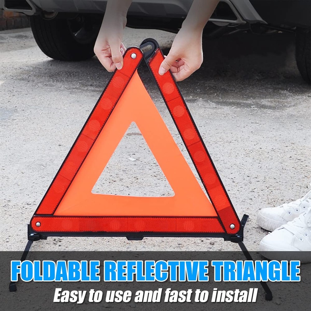 AUKEPO Warning Triangles, Foldable Car Road Reflective Triangles,...