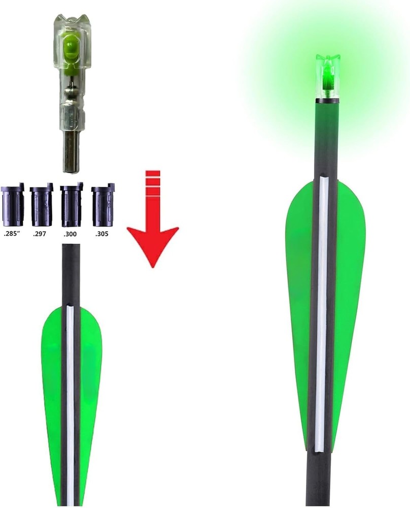 Crossbow Lighted Nocks for Bolts LED Compatibility 6 Pack