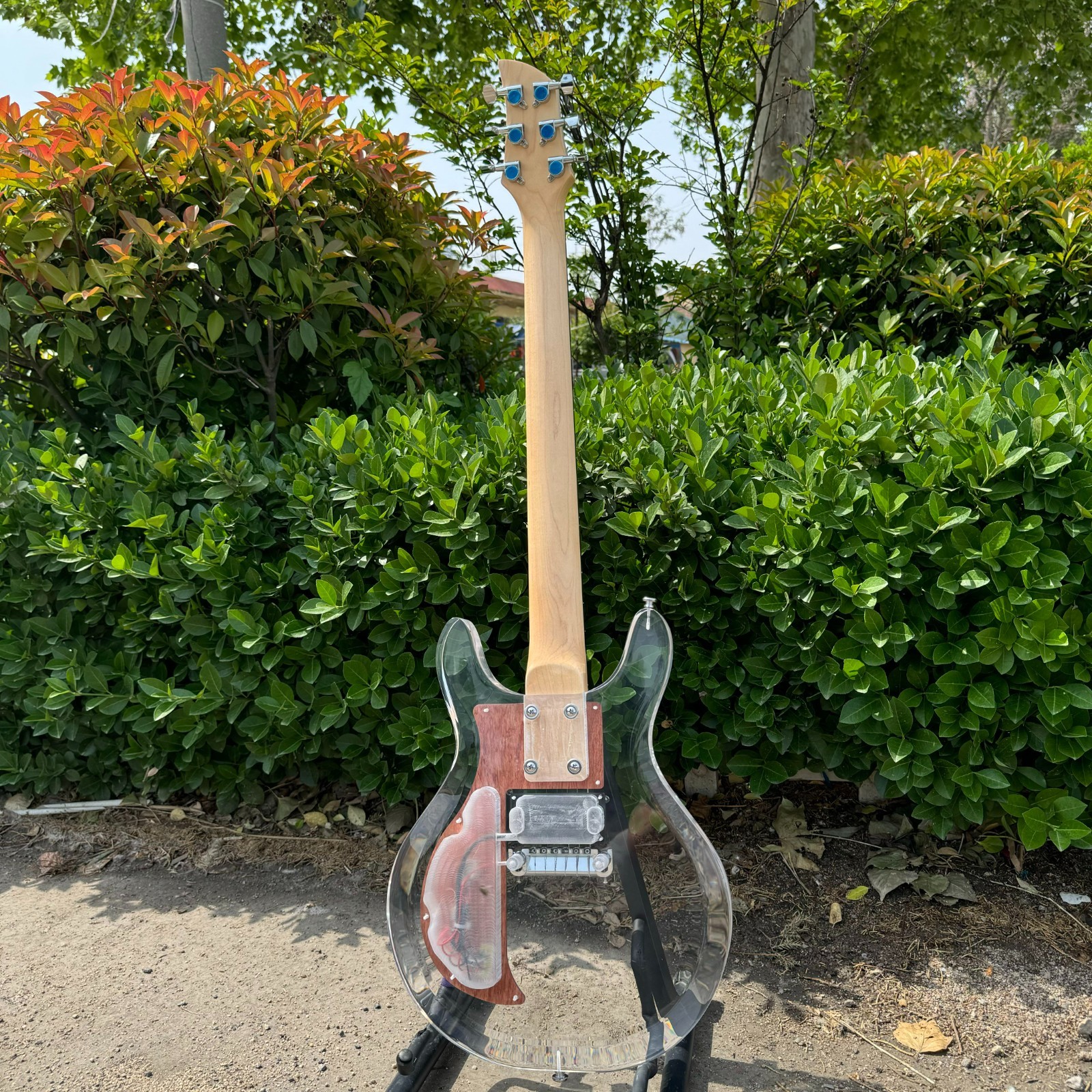 Custom Clear Lucite Electric Guitar-Armstrong DAN Rosewood AccentsRosewood Panel