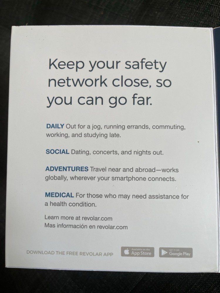 Revolar Instinct - Safety Wearable Tracker - NEW (open box)