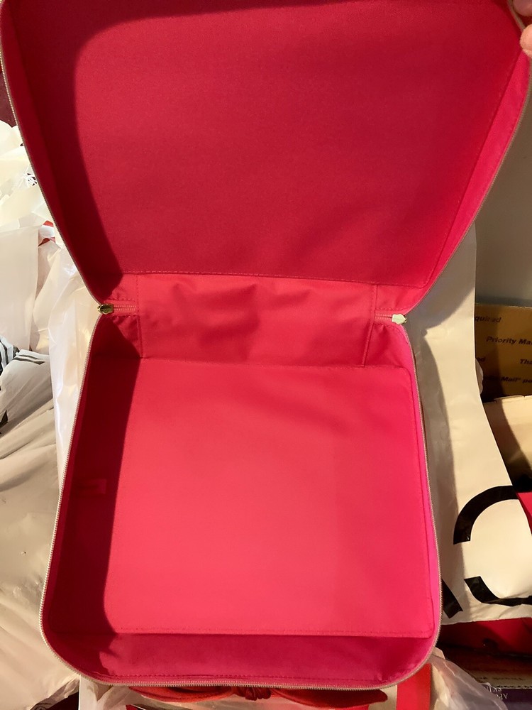 Estee Lauder Cosmetic Makeup Bag Train Case Red