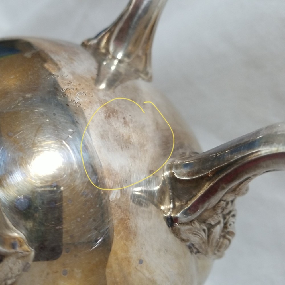 Wallace Silver Plate Coffee, Tea Set 5 Piece Large Tray 28½" Rosepoint Pattern