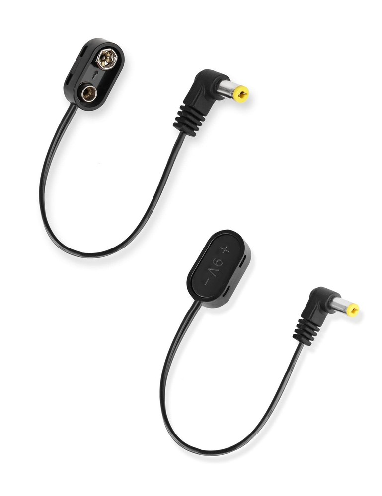 Mr.Power 9V Battery Clip Converter Power Cable Right Angle, 2 Cable, 2