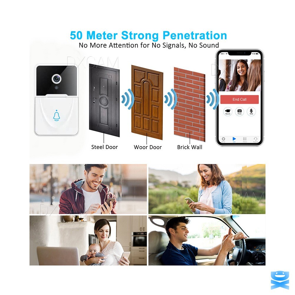 Wifi Smart Doorbell Wireless Security Intercom Video Camera Chime Door Bell Ring