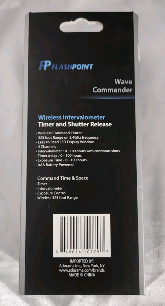 Flashpoint Wave Commander Wireless Intervalometer Timer and Shutter Release