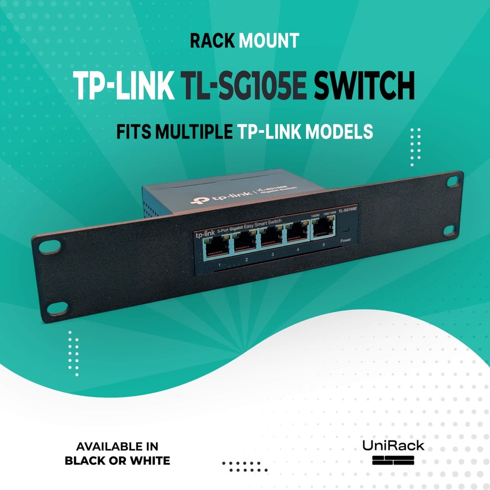 10" Rack Mount for TP-Link TL-SG105E Switch - Fits Multiple TP-Link Models
