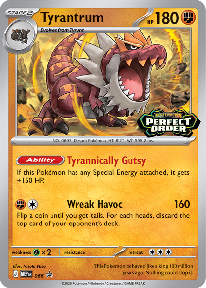 Perfect Order Build & Battle Deck Pokemon Tyrantrum MEP 066