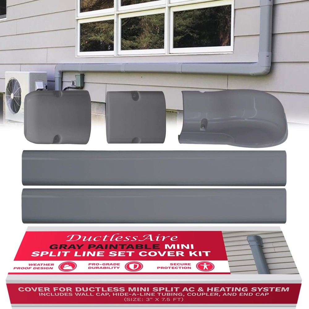 Mini Split Line Set Cover Kit - Paintable Lineset Cover - Line Set Covers for...