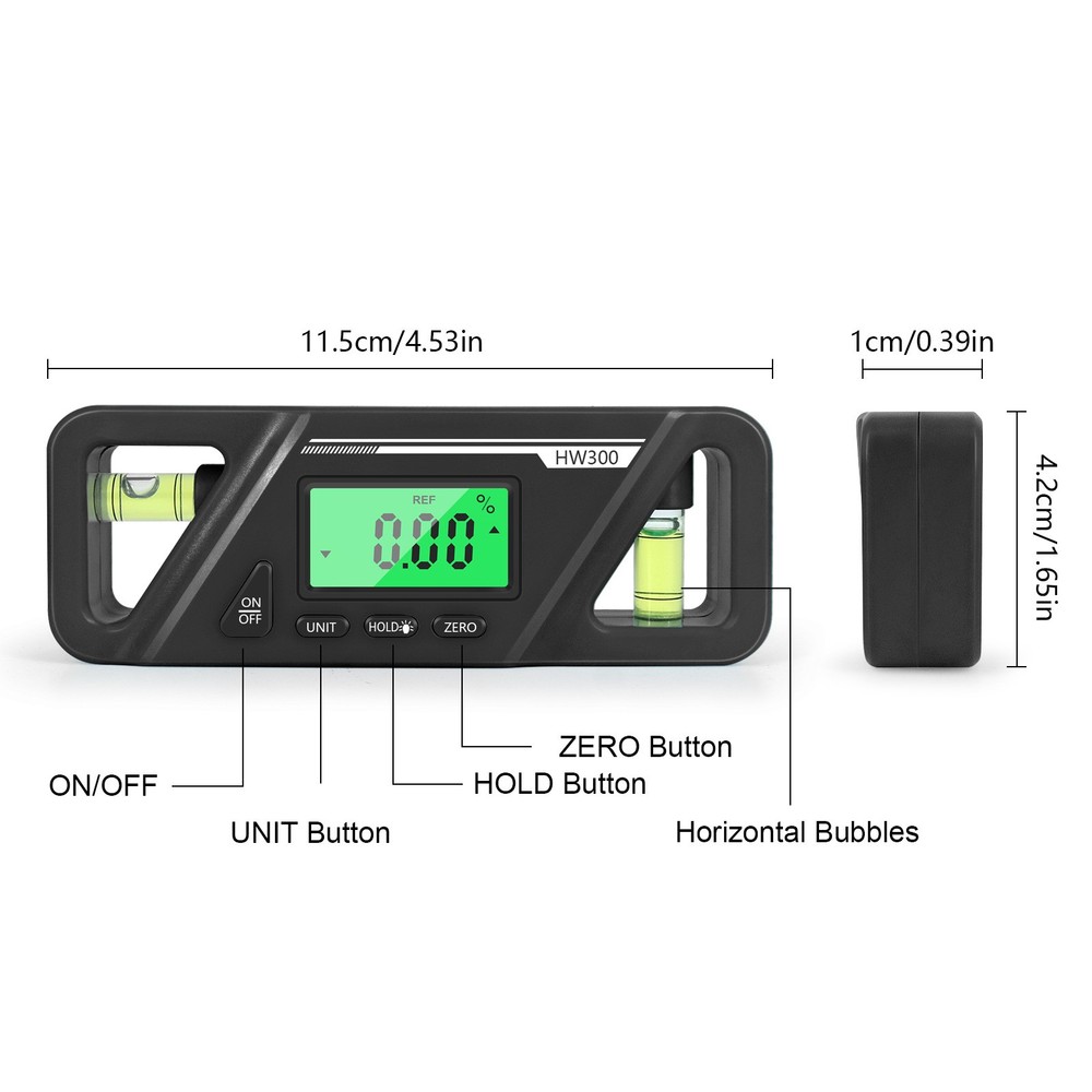 Portable Magnetic Base Digital Level Angle Measuring Inclinometer Protractor
