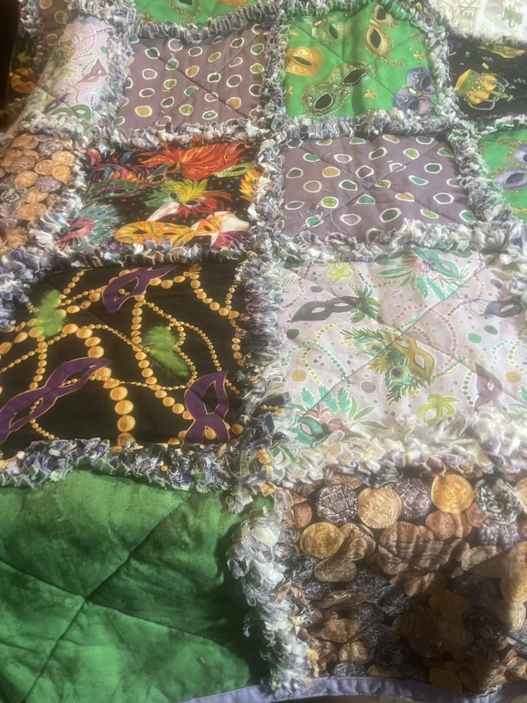 Mardis Gras Rag Quilt #1