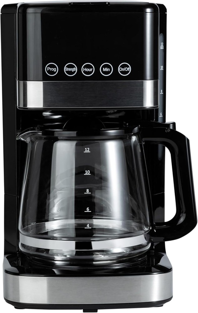 Modern 1.9 Qt Touchscreen Coffee Maker - 12-Cup Capacity with Auto Pause Feature