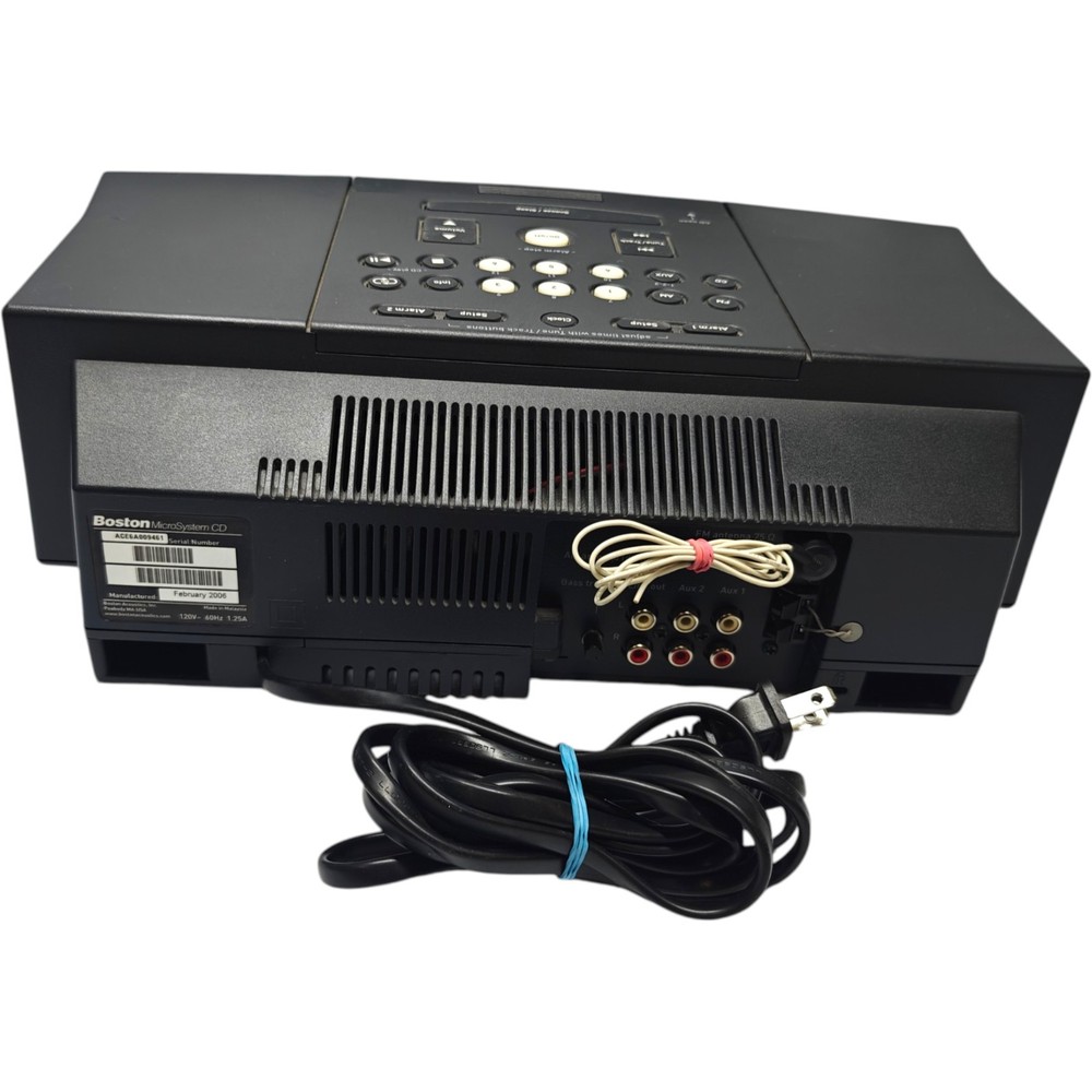 Boston Microsystem Stereo CD Alarm Clock Radio w/ Remote - Fully Functional!