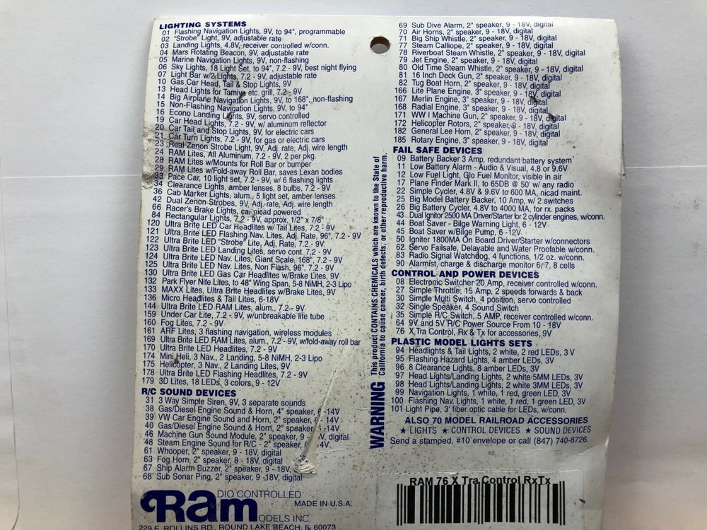 RAM TRACK ELECTRONIC DEVICES - VINTAGE RAM 76 - XTRA CONTROL - ACCESSORY RX & TX