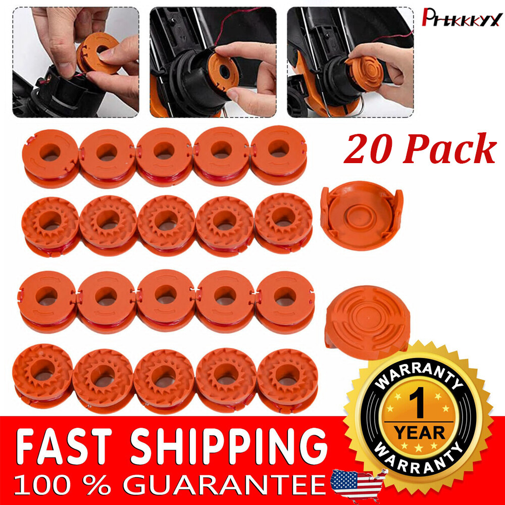 20Pack WORX WA0010 Replacement Spool Line For Grass Trimmer Edger 10ft Cap Cover