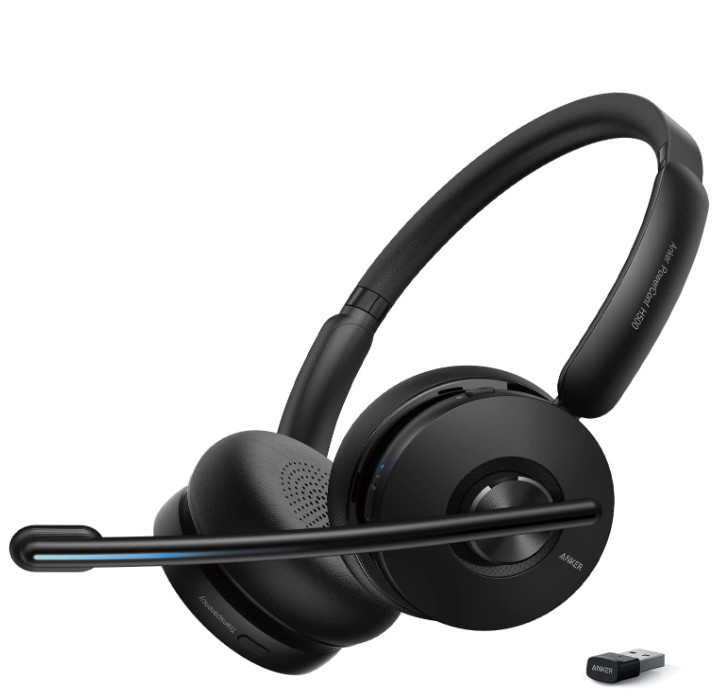 Anker PowerConf H500, Bluetooth Dual-Ear Headset with Microphone A3511011