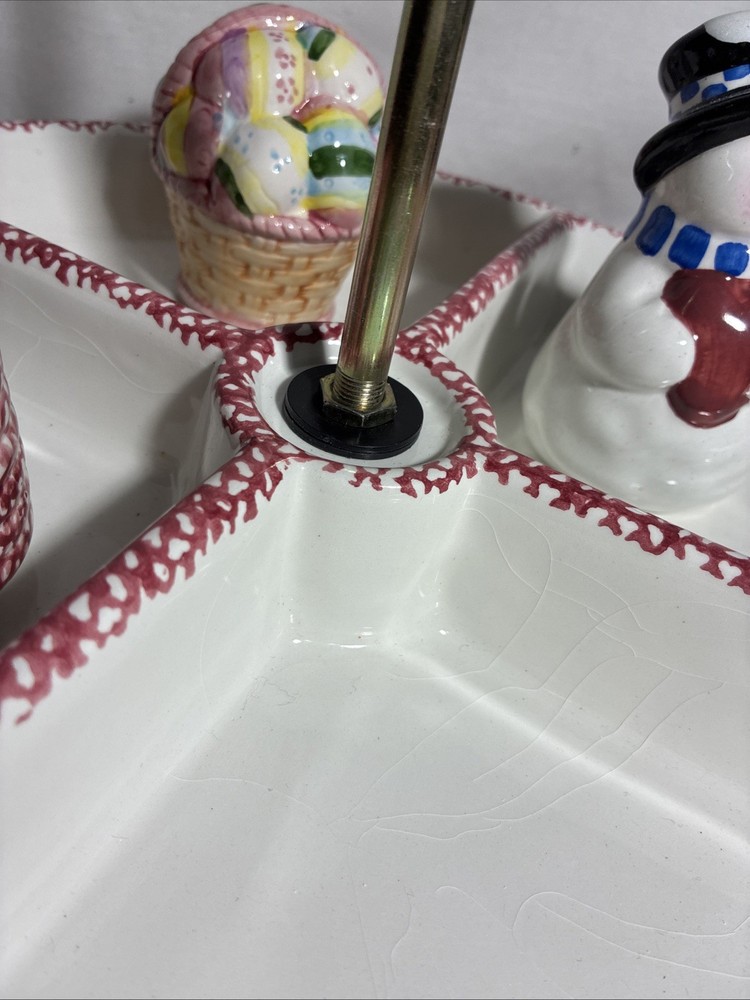 Condiment Snack Server Tray Divided Centerpiece Holiday Server