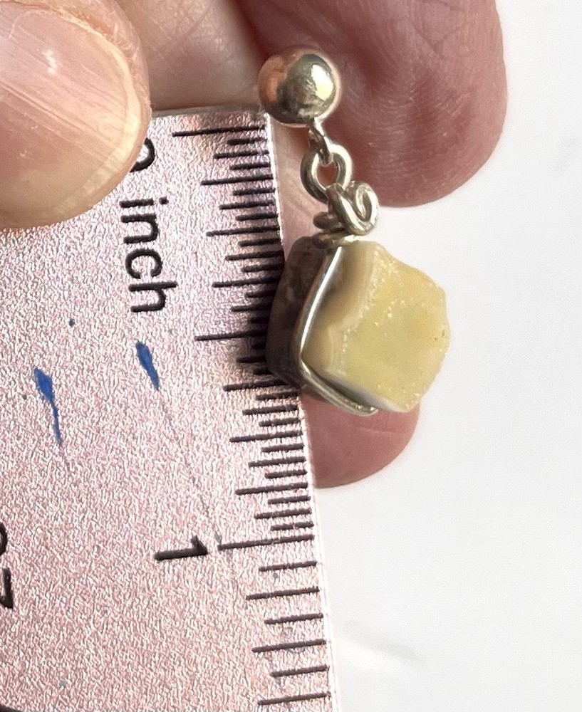 Raw Agate Dangle Earrings On Sterling Silver, 925 Silver Wrapped Agate Earrings