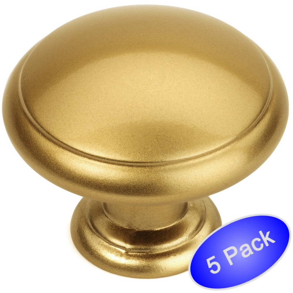 *5 Pack* Cosmas Cabinet Hardware Gold Champagne Round Knobs #5422GC