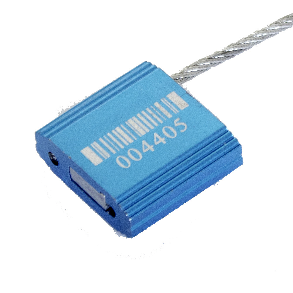 Steel Cable Lock Metal Security Seal 100 pcs. Blue 2.4 mm Numbered & Barcode